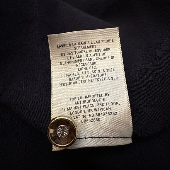 Maeve Anthropologie navy blue long sleeve cold shoulder top size 0 - Picture 9 of 12